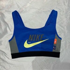 Nike Sports Bra Top Multi Colour Blue Logo Athletic Size Small